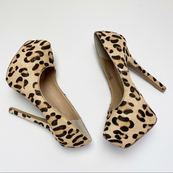 Steve Madden DejaVu leopard pony platform pumps pinup rockabilly - Picture 7 of 7